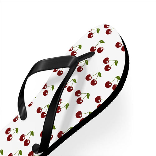 Cherry Pattern Flip Flops, Summer Footwear, Beach Sandals, Fun Summer Style, Vacation Essentials, Women's Flip Flops, Gift for Her